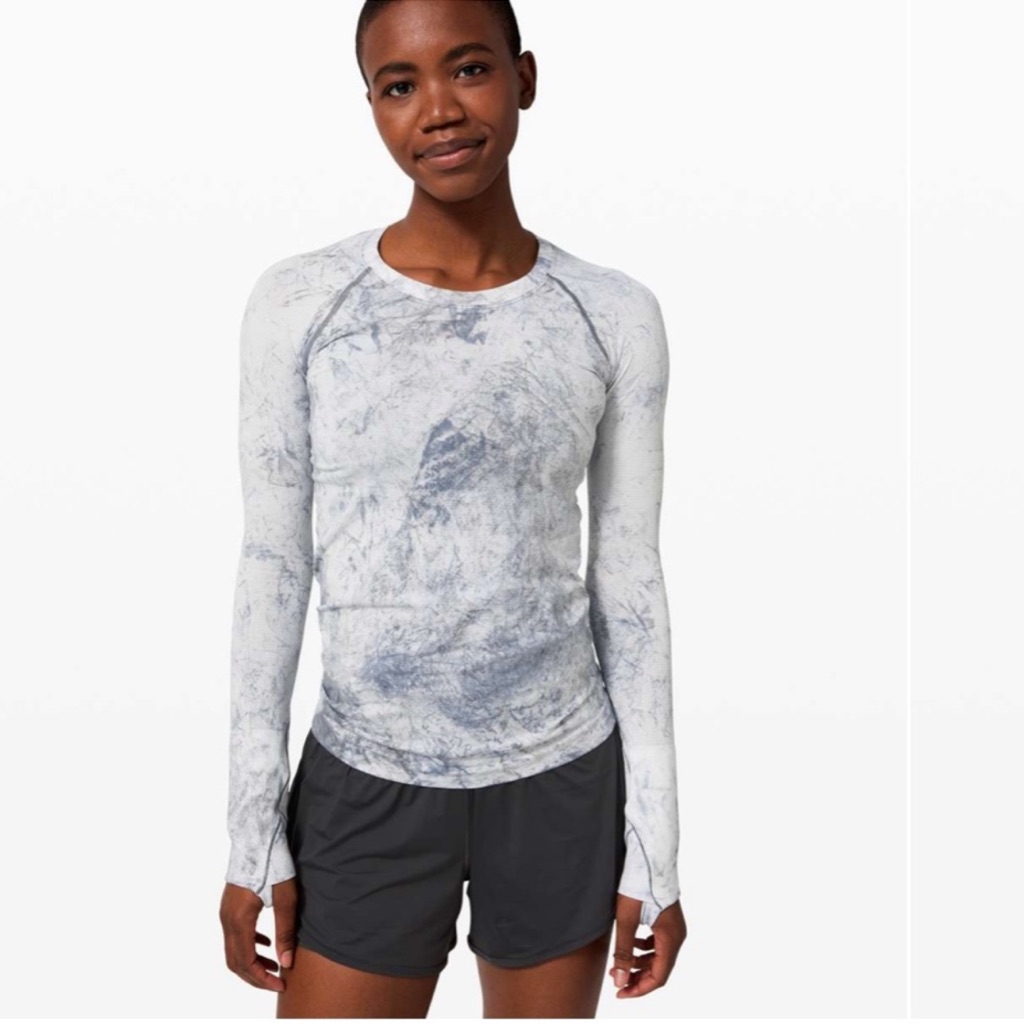 Lululemon Athletica Marble Gray Swiftly Long Sleeve Top
